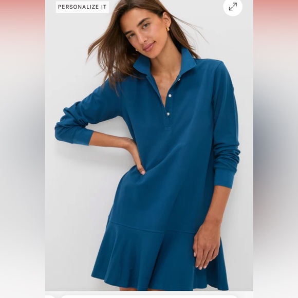 Tuckernuck Dresses & Skirts - Tuckernuck Poseidon Long Sleeve Pique May Polo Dress size medium